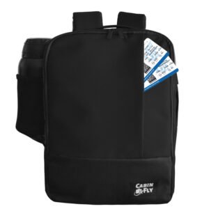 CabinFly Bellanca 40x30x15cm 18L Kuprinė Turkish Airlines, Finnair, AirFrance, SAS, KLM Asmeninis Daiktas Juoda